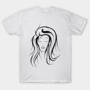 Black and white woman with retro hair style T-Shirt